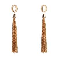 Fashion Fringe Earrings, Zinc Alloy, zinc alloy post pin, plated, for woman, golden 