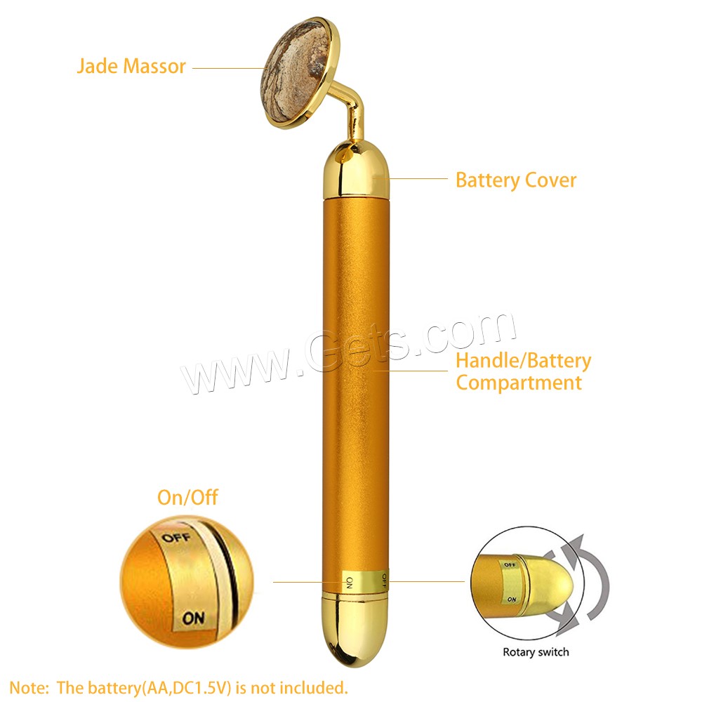 Joyería Del Masaje, aleación de zinc, con Jade, chapado, con bolsa de embalaje & Con caja de embalaje & diferentes materiales para la opción, más colores para la opción, 28x155x28mm, Vendido por Set