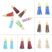 alliage de zinc Tassel Pendant, avec plastique, glandpompon, plus de couleurs à choisir, 10*37mm, Vendu par PC