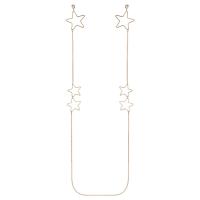 Zinc Alloy Drop Earring, zinc alloy post pin, plated, for woman & with rhinestone, golden, 36mm Approx 27.9 Inch 