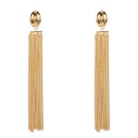 Fashion Fringe Earrings, Zinc Alloy, zinc alloy post pin, plated, for woman, golden 