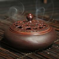 Porcelain Incense Burner, half handmade, portable & durable & vintage brown 