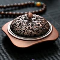 Zinc Alloy Incense Burner, Carved, portable & durable & vintage, antique copper color 70mm 