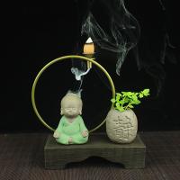 Incense Smoke Flow Backflow Holder Ceramic Incense Burner, Porcelain, half handmade, purify the air 