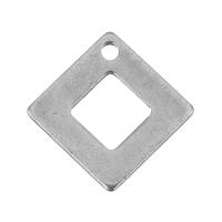 Stainless Steel Pendants,  Square, silver color Approx 1.5mm 