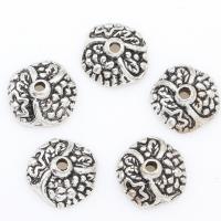 Zinc Alloy Bead Caps, plated, silver color, 14*4mm 