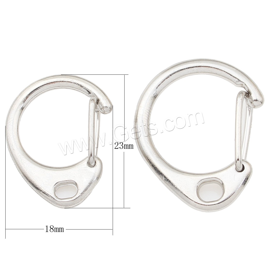 Fermoir porte clé en alliage de zinc, Placage, normes différentes pour le choix, plus de couleurs à choisir, protéger l'environnement, sans nickel, plomb et cadmium, Vendu par PC