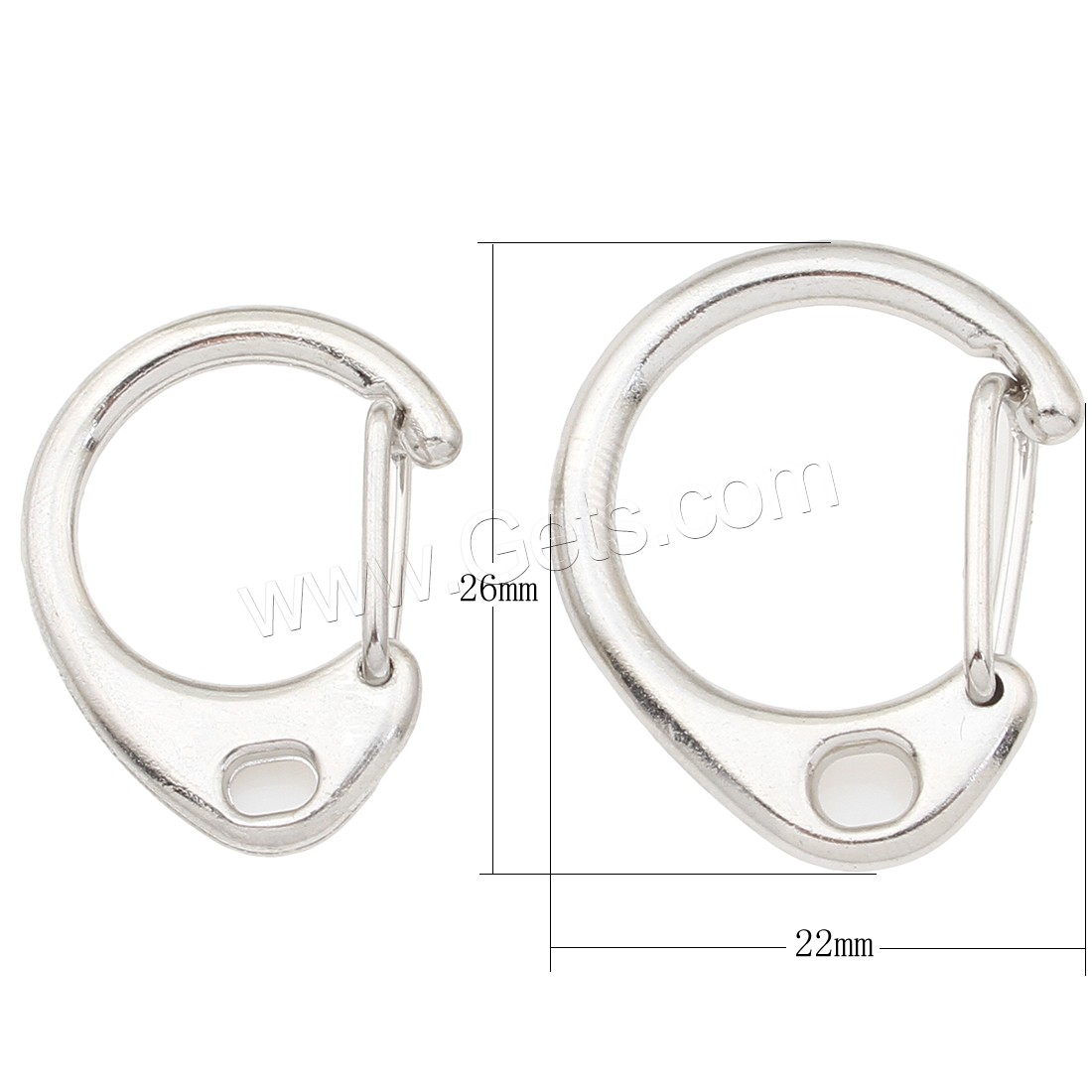 Fermoir porte clé en alliage de zinc, Placage, normes différentes pour le choix, plus de couleurs à choisir, protéger l'environnement, sans nickel, plomb et cadmium, Vendu par PC