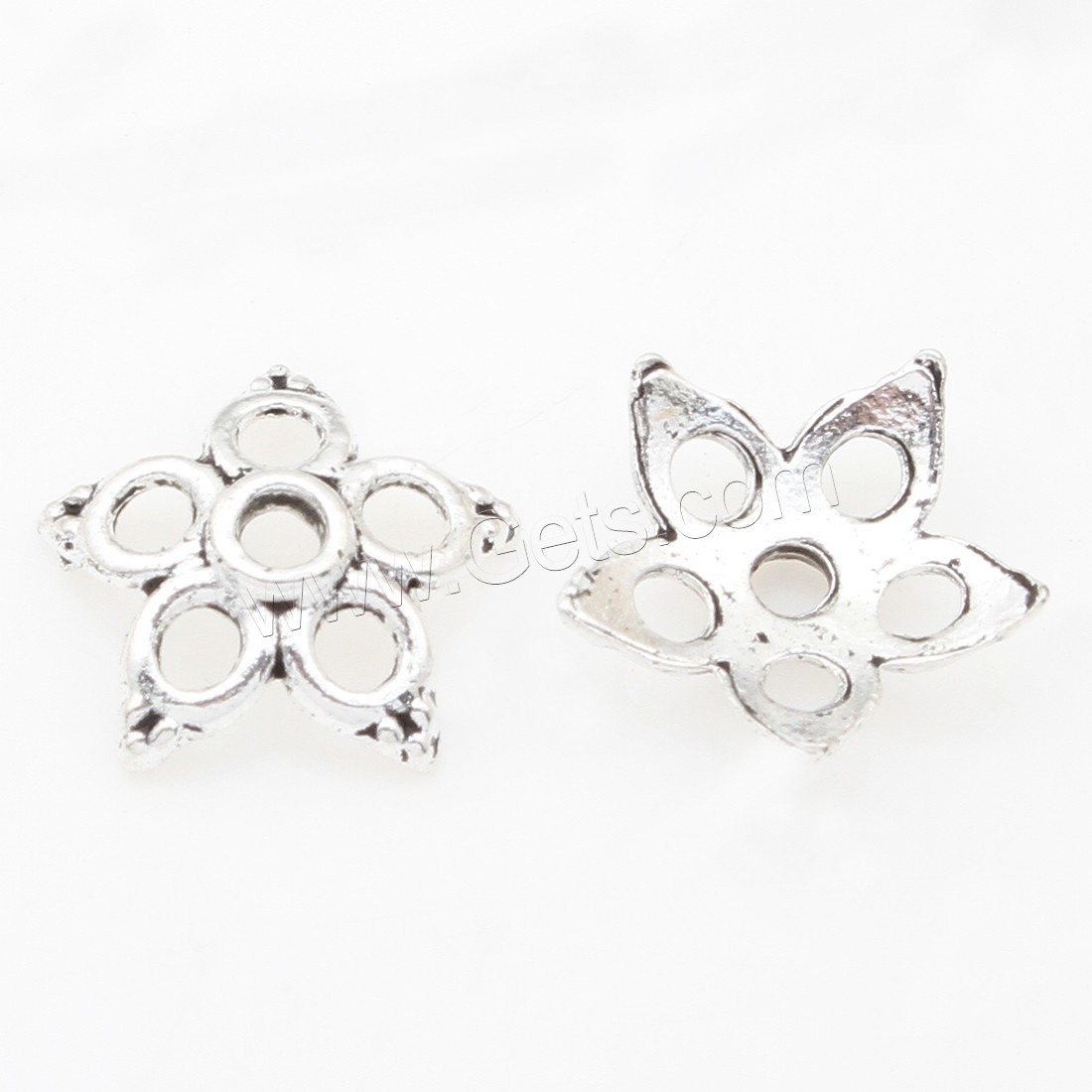 Zinc Alloy Bead Caps, Flower, plated, hollow, silver color, 12*3mm, 1000PCs/Bag, Sold By Bag