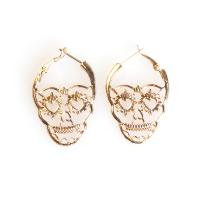 Zinc Alloy Leverback Earring, Skull, plated, vintage & Unisex 35mm 