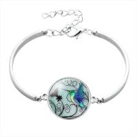 Pulsera de gemas de tiempo de moda, aleación de zinc, con Vidrio, aleación de cinc cierre de langosta, chapado en color de plata, joyas joya tiempo & diferentes patrones para la opción & para mujer, más colores para la opción, 20mm, longitud:aproximado 8 Inch, Vendido por Sarta