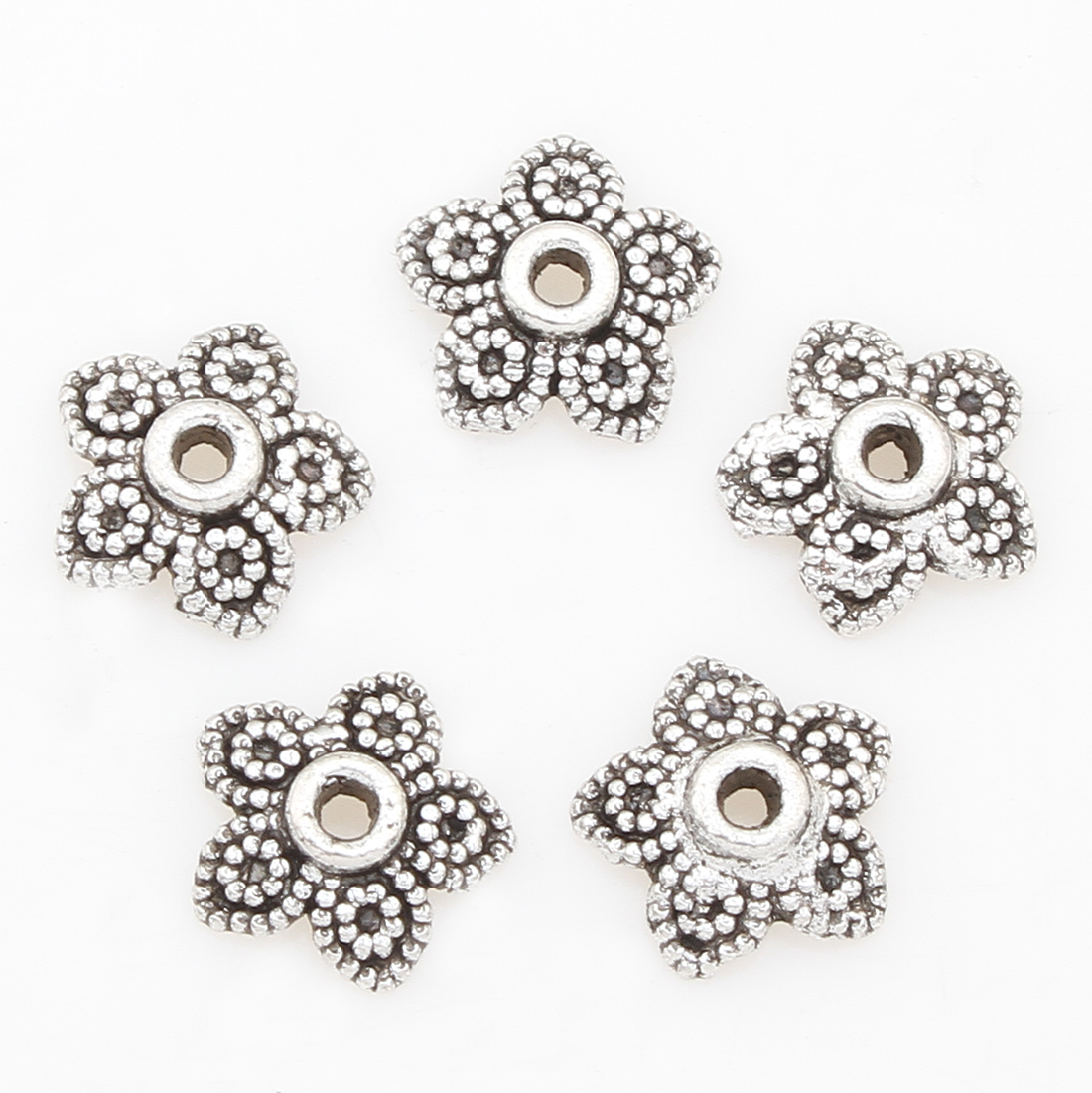 Zinc Alloy Bead Caps, Flower, plated, more colors for choice, 7*2mm, 2000PCs/Bag, Sold By Bag