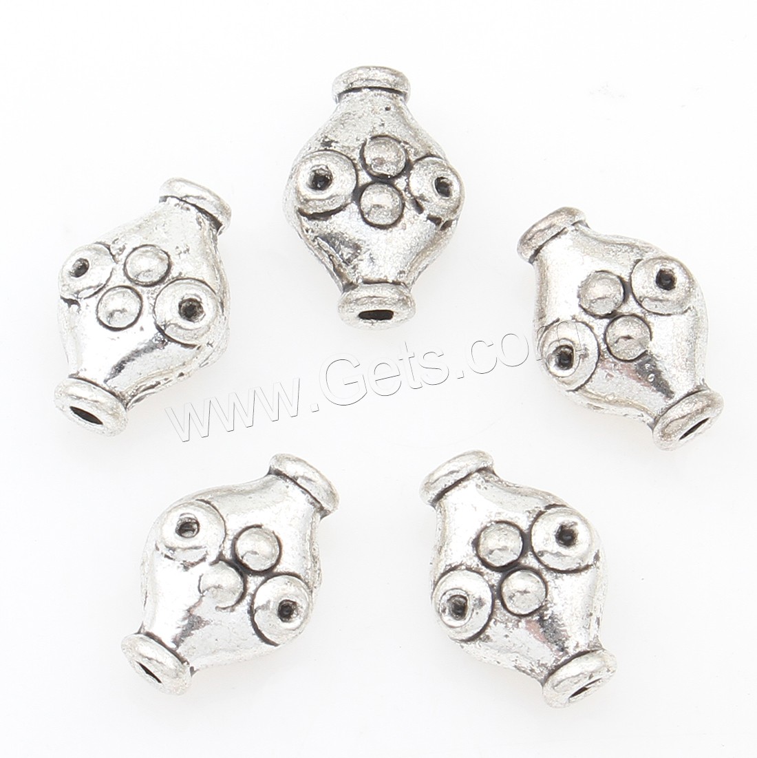 Zinc Alloy Jewelry Beads, plated, silver color, nickel, lead & cadmium free, 11x8x5mm, 500PCs/Bag, Sold By Bag