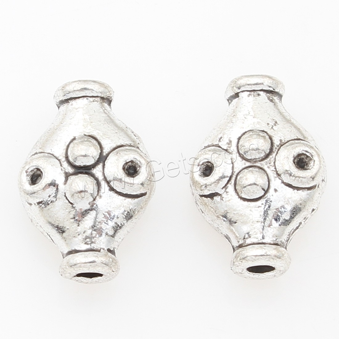 Zinc Alloy Jewelry Beads, plated, silver color, nickel, lead & cadmium free, 11x8x5mm, 500PCs/Bag, Sold By Bag