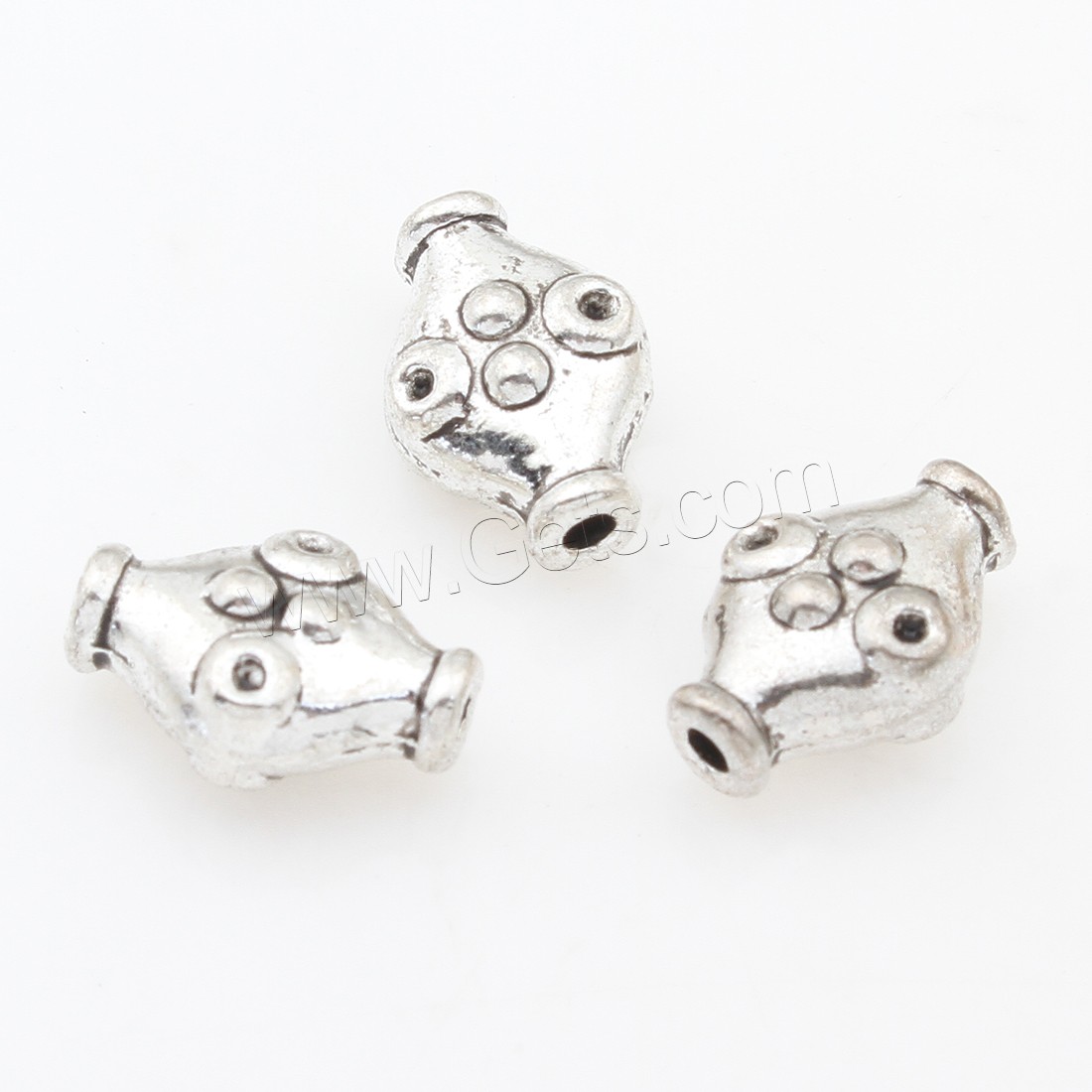 Zinc Alloy Jewelry Beads, plated, silver color, nickel, lead & cadmium free, 11x8x5mm, 500PCs/Bag, Sold By Bag