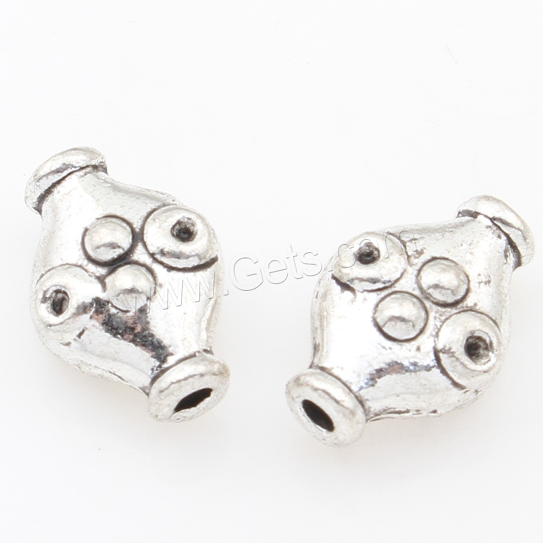 Zinc Alloy Jewelry Beads, plated, silver color, nickel, lead & cadmium free, 11x8x5mm, 500PCs/Bag, Sold By Bag