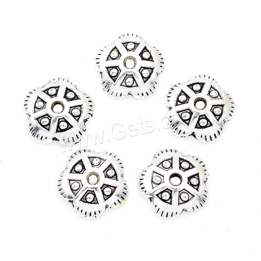 Zinc Alloy Bead Caps, Flower, plated, silver color, nickel, lead & cadmium free, 11*3mm, 1000PCs/Bag, Sold By Bag