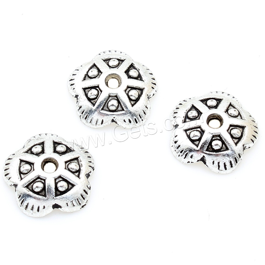 Zinc Alloy Bead Caps, Flower, plated, silver color, nickel, lead & cadmium free, 11*3mm, 1000PCs/Bag, Sold By Bag