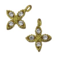 Cubic Zirconia Micro Pave Brass Pendant, gold color plated, open & micro pave cubic zirconia Approx 0.5mm 