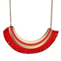 Zinc Alloy Fringe Necklace, with Cotton Thread, plated, for woman & enamel 110mm Approx 16.9 Inch 