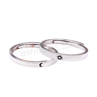 metal anillo de los pares, chapado en platina real, ajustable & diferentes estilos para la opción & pegamento de gota, 2.5mm, 16mm, 3mm,18mm, tamaño:6-11, Vendido por UD