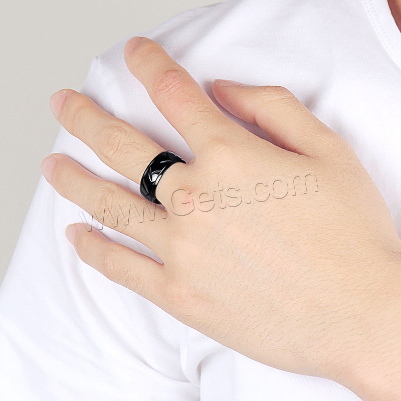 Titanium Steel Finger Ring, Donut, black ionic, different size for choice & for man, 8mm, US Ring Size:7-12, Sold By PC