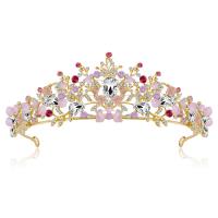 Bridal Tiaras, Zinc Alloy, plated, for bridal & with rhinestone 