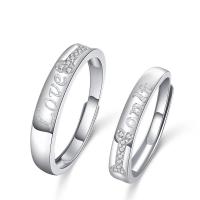 925er Sterling Silber Paar- Ring, Kreisring, versilbert, einstellbar & verschiedene Stile für Wahl & Micro pave Zirkonia, 4mm, 1.8mm, 3.6mm, 1.5mm,1mm, Größe:6-11, verkauft von PC