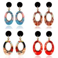 Zinc Alloy Drop Earring, with Acetate, KC gold color plated, for woman 