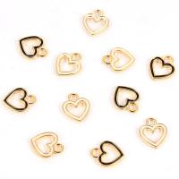 Colgantes de Aleación de Zinc en Forma de Corazón, chapado en color dorado, diferentes estilos para la opción & esmalte, 12x10mm, agujero:aproximado 2mm, 10PCs/Bolsa, Vendido por Bolsa