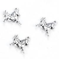 Pendentifs animaux en alliage de zinc, cheval, Plaqué de couleur d'argent Environ 2mm Vendu par sac