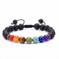 Gemstone Woven Ball Bracelets, with Nylon Cord & Unisex & adjustable, 8mm .6 Inch 