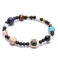 Gemstone Woven Ball Bracelets, Unisex 8mm Approx 7.6 Inch 