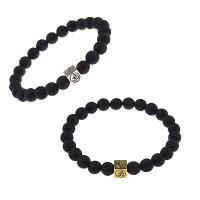 Lava Bead Bracelet, with Zinc Alloy, Unisex 8mm .5 Inch 