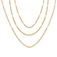 Zinc Alloy Necklace, gold color plated, three layers & Adjustable & for woman   