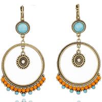 Zinc Alloy Drop Earring, with Acrylic, plated, vintage & folk style & for woman, multi-colored 