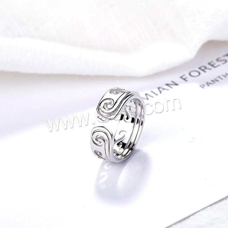 metal Anillo de dedo Cuff, chapado en color de plata, diverso tamaño para la opción & para la pareja, más colores para la opción, Vendido por UD