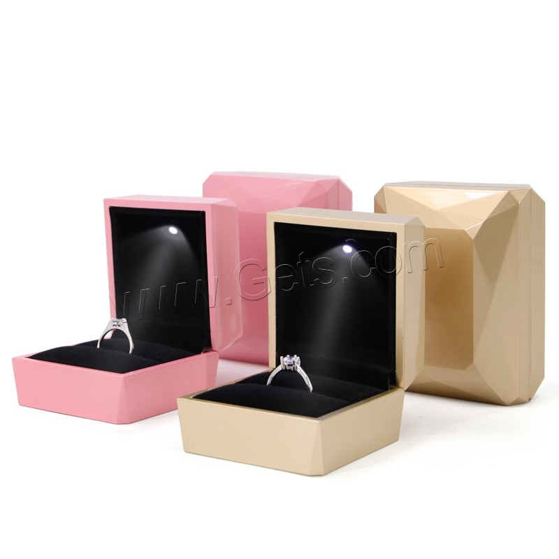 Plástico Caja de exhibición de joyas, Resistente & con luz LED & diferentes estilos para la opción, más colores para la opción, 10PCs/Grupo, Vendido por Grupo