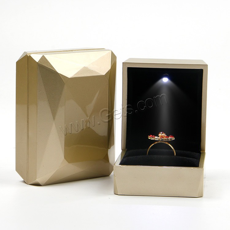 Plástico Caja de exhibición de joyas, Resistente & con luz LED & diferentes estilos para la opción, más colores para la opción, 10PCs/Grupo, Vendido por Grupo