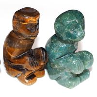 Gemstone Boxed Decoration Gemstone, Monkey, polished, portable & durable, mixed colors 