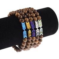 Holz Armbänder, mit Zinklegierung, Pfeilspitze, unisex, keine, 8mm, Länge:7.5 ZollInch, verkauft von Strang