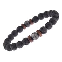 Lava Bead Bracelet, for man 8mm .5 Inch 