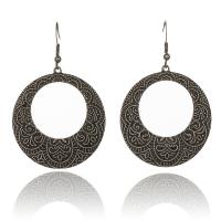 Zinc Alloy Drop Earring, plated, vintage & folk style & for woman & hollow, black 