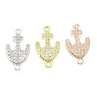 Rhinestone Brass Connector, Anchor, plated, with rhinestone & 1/1 loop nickel, lead & cadmium free Approx 2mm 