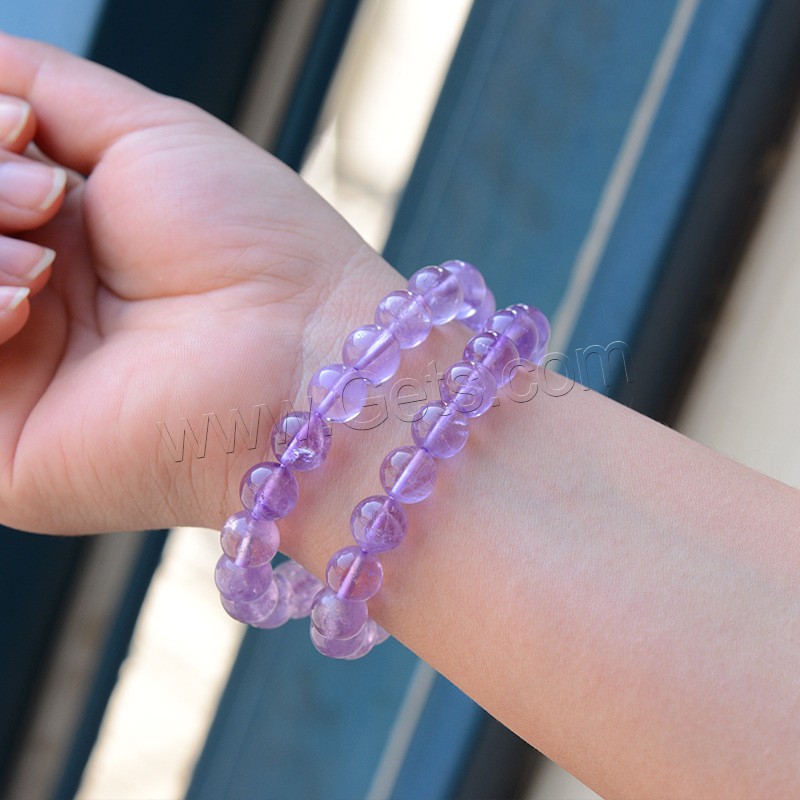 Amethyst Bracelet, Round, different size for choice & for woman, purple, Sold By Strand