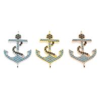 Rhinestone Brass Connector, Anchor, plated, with rhinestone & 1/1 loop nickel, lead & cadmium free Approx 2mm 