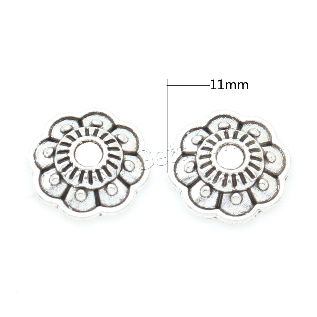 Zinc Alloy Bead Caps, Flower, plated, more colors for choice, 11*3mm, 1000PCs/Bag, Sold By Bag