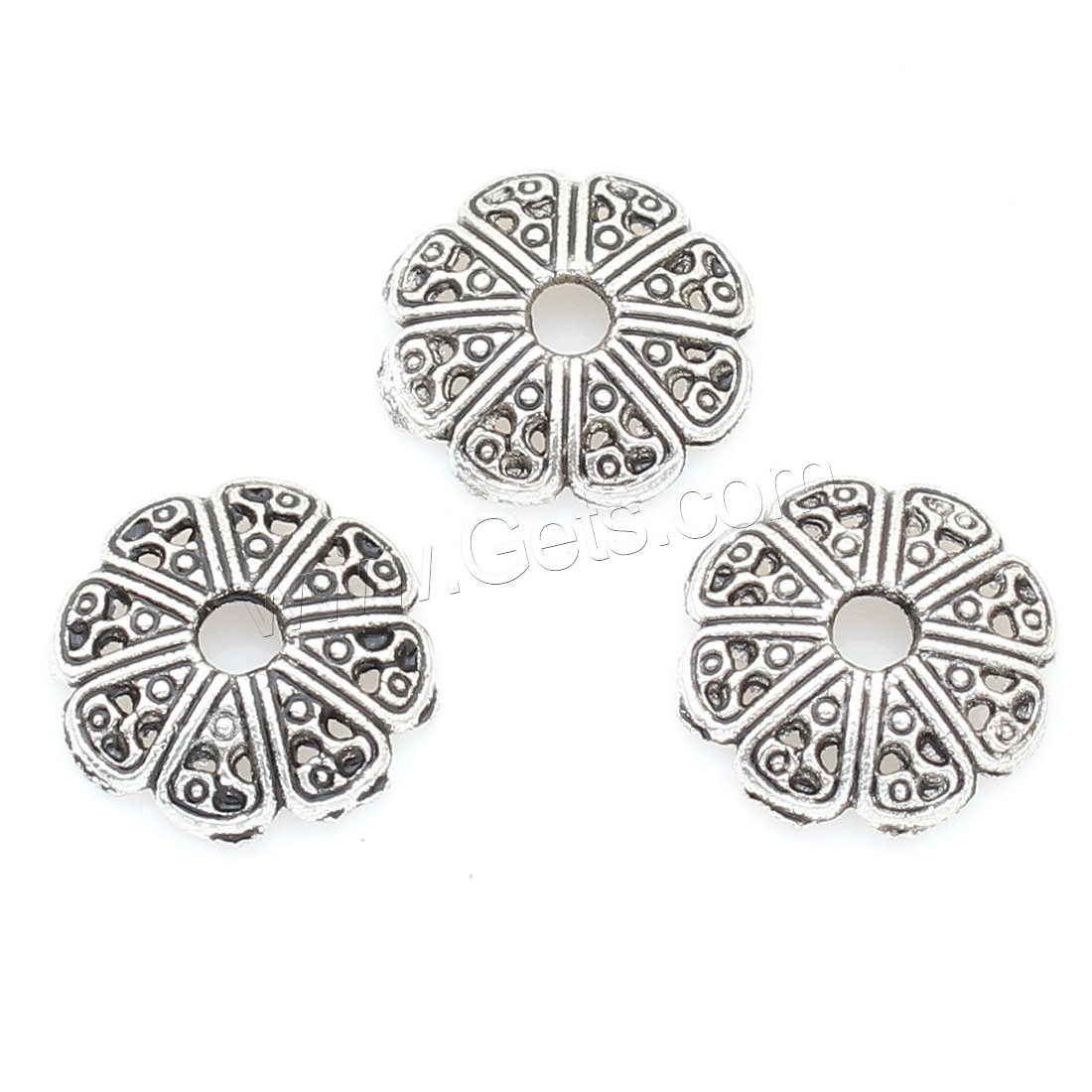 Zinc Alloy Bead Caps, Flower, plated, more colors for choice, 12*2mm, 1500PCs/Bag, Sold By Bag