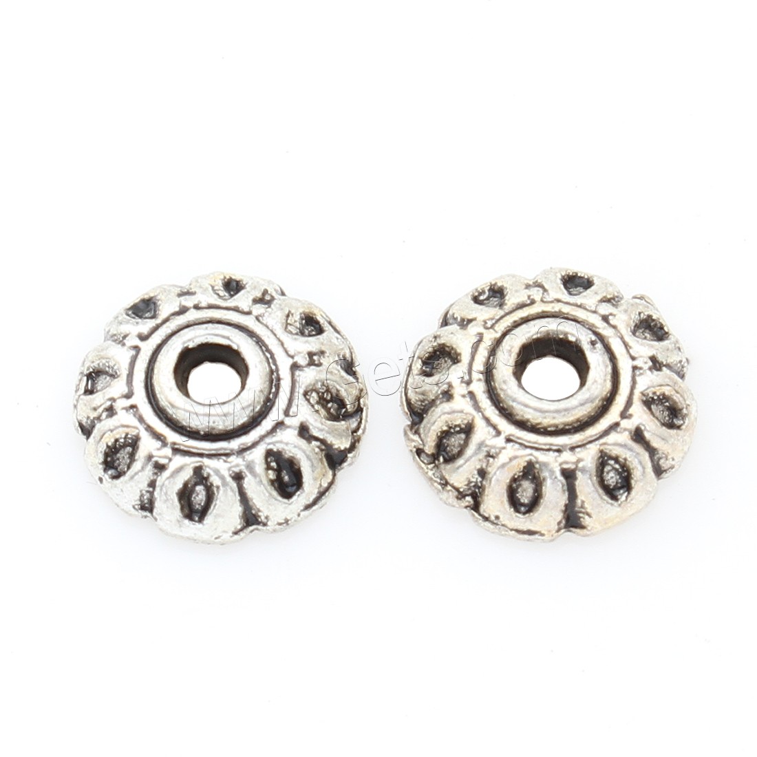 Zinc Alloy Bead Caps, Flower, antique silver color plated, nickel, lead & cadmium free, 7*3mm, 1500PCs/Bag, Sold By Bag