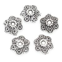 Zinc Alloy Bead Caps, Flower, antique silver color plated, nickel, lead & cadmium free, 11*4mm 